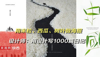 用米粒、西瓜、树叶做海报 设计师：用设计写1000篇日记
